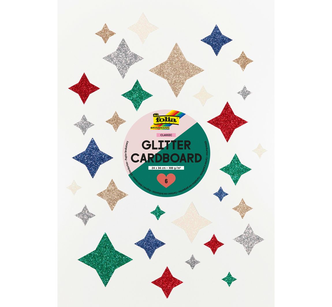Glitterkarton Rainbow - Klassieker