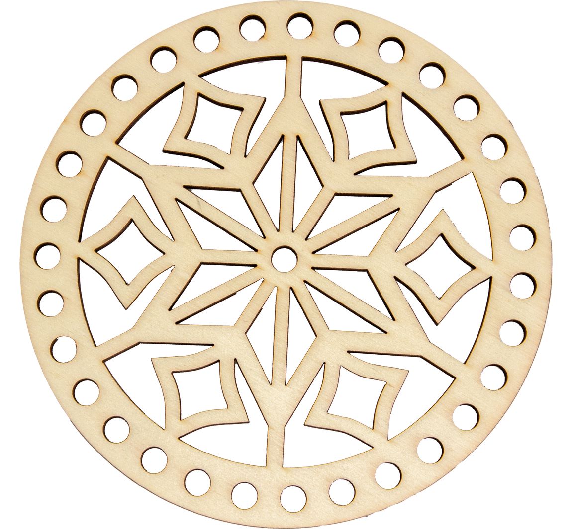 Macramé knoopschijf rond, 15 cm - Ster
