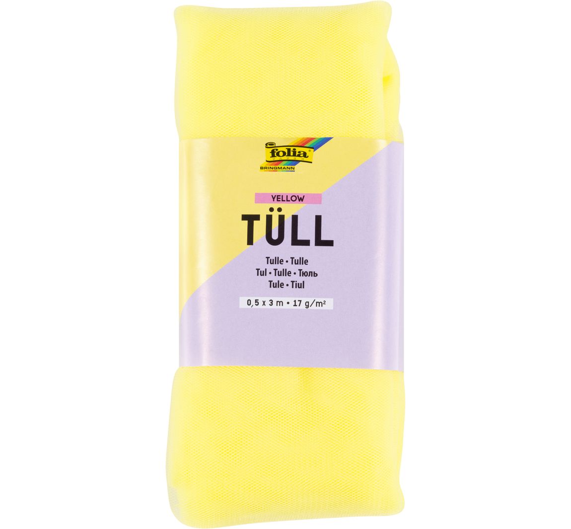 Tule stof, 3 m - Geel