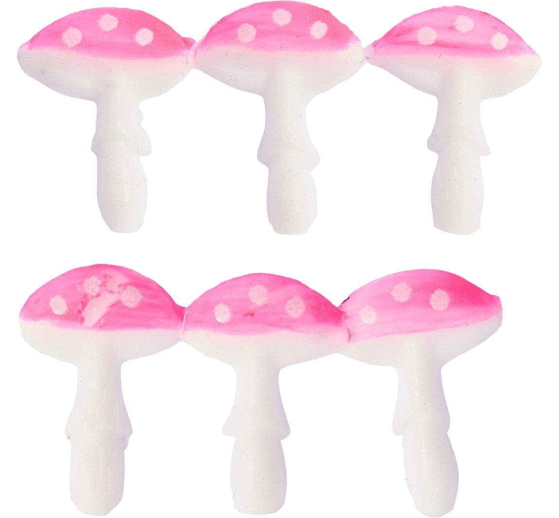 Wasmotief "Mini‑paddenstoelen" - Neon-Rozig