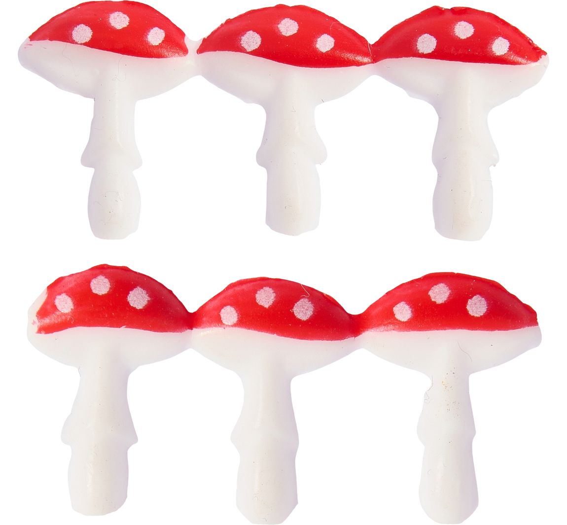 Wasmotief "Mini‑paddenstoelen" - Neon-Rood