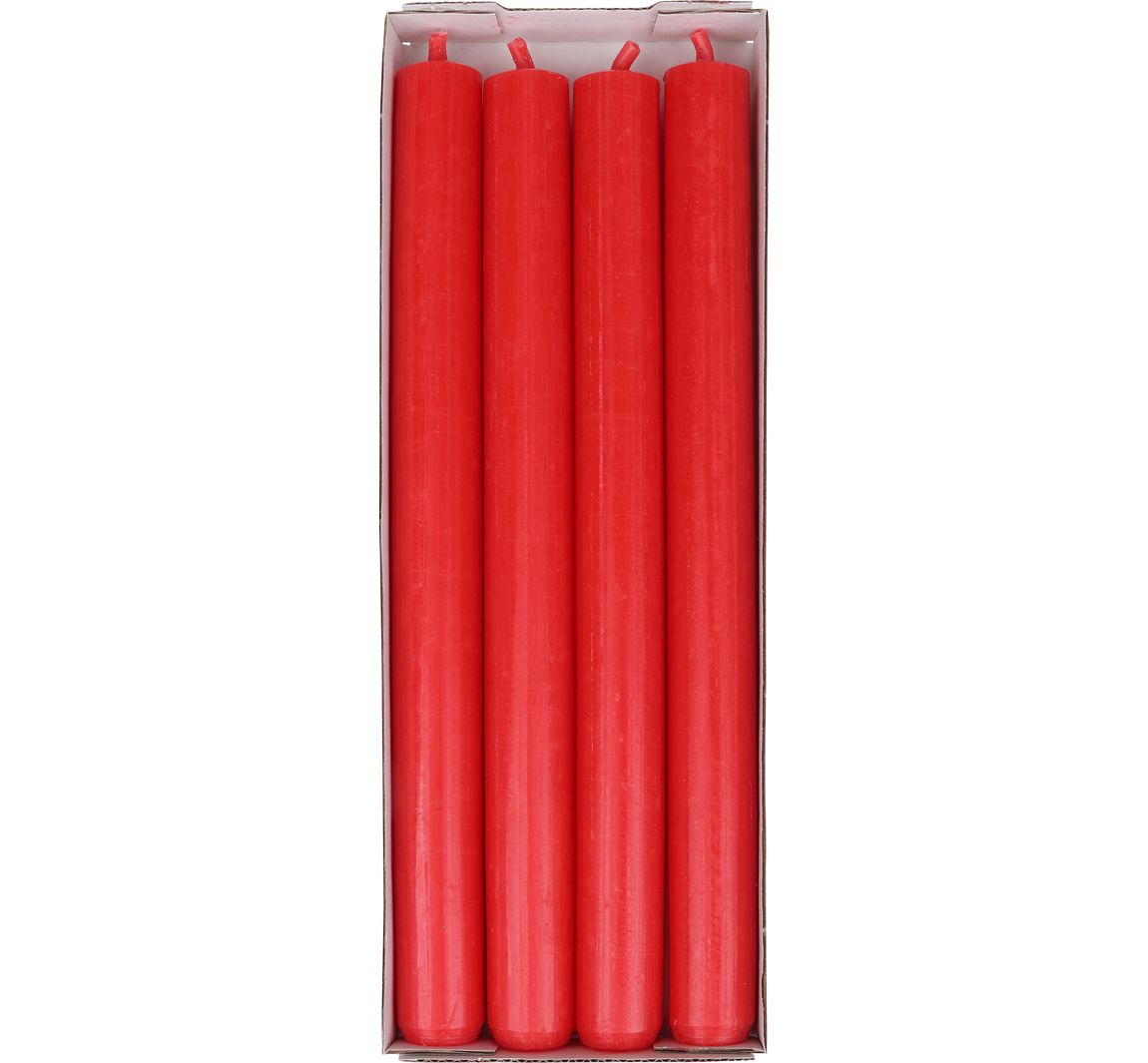 Dinerkaarsen, doorgekleurd, 4‑pack - Rood