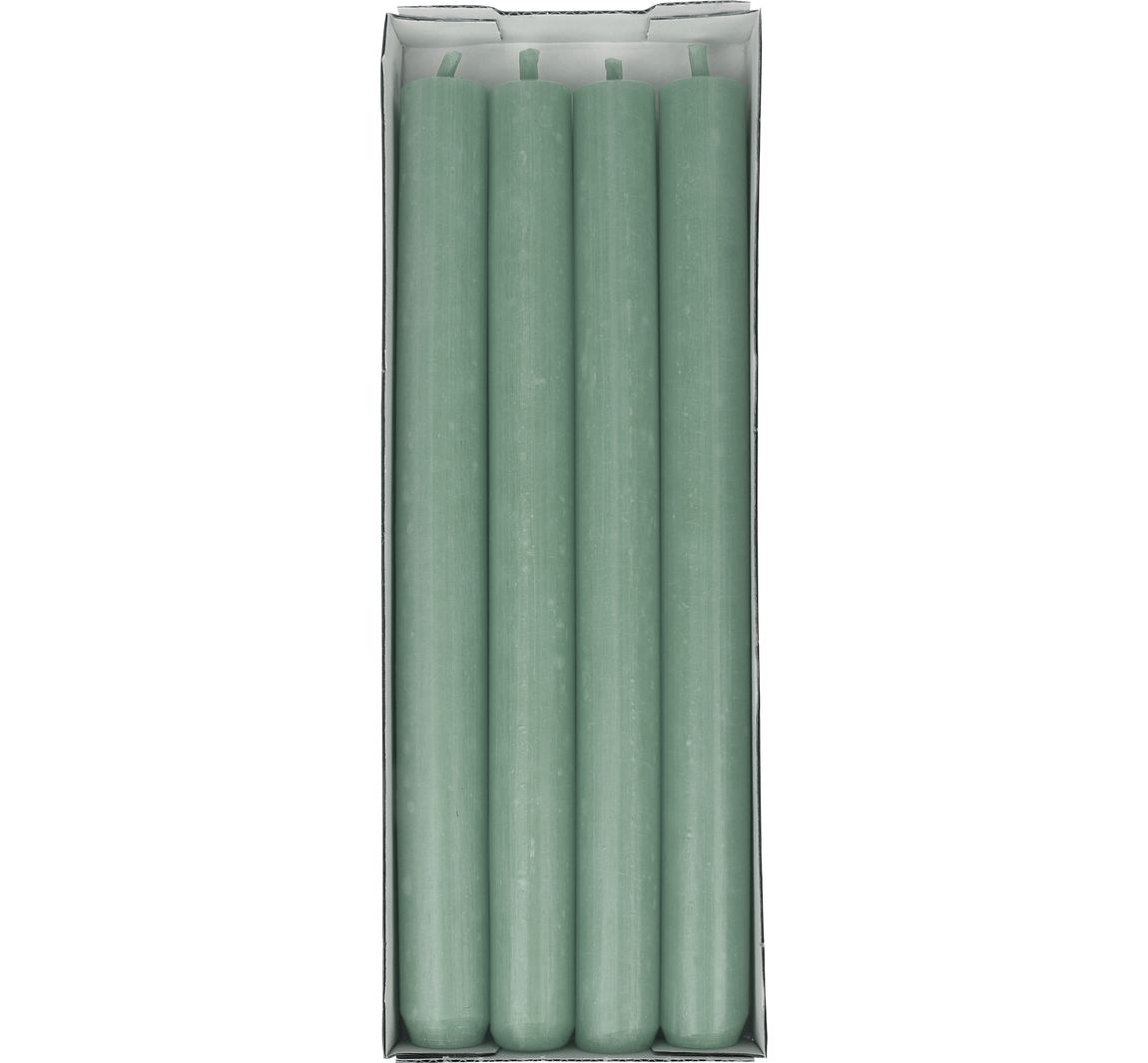 Dinerkaarsen, doorgekleurd, 4‑pack - Salie
