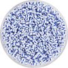 Rocailles kralen, gestreept, 2,6 mm Blauw/Wit