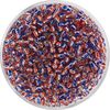 Rocailles kralen, kristal, 2,6 mm Rood/ Blauw