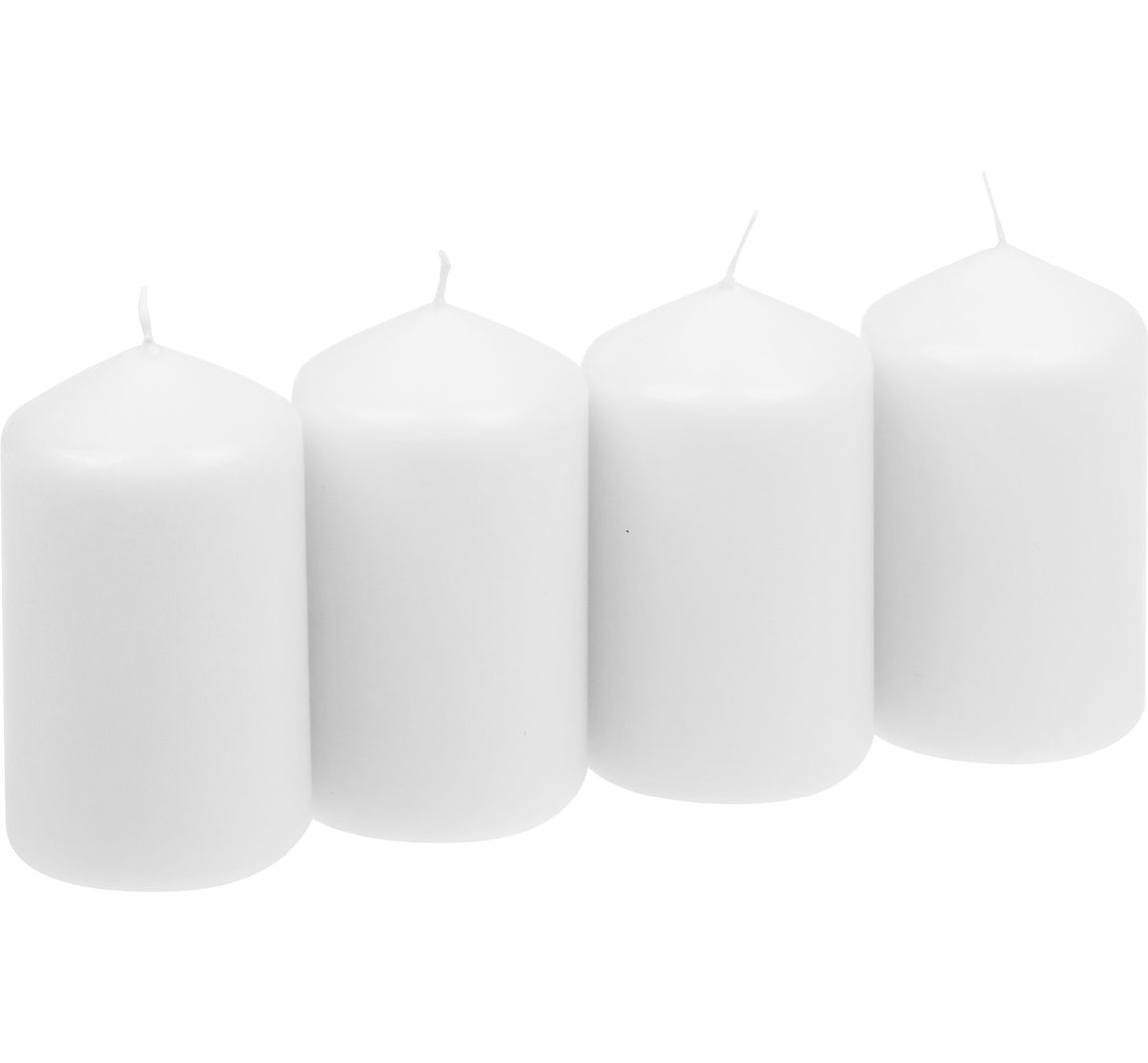 Stompkaarsen, 4‑pack - Wit