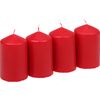 Pillar candles, pack of 4 Red