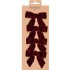 Decoratieve strikken "Fluweel", 4 stuks Donderrood