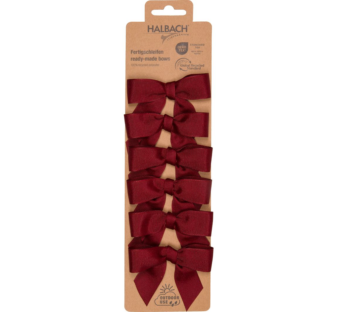 Decoratieve strikken, 6 stuks - Donderrood
