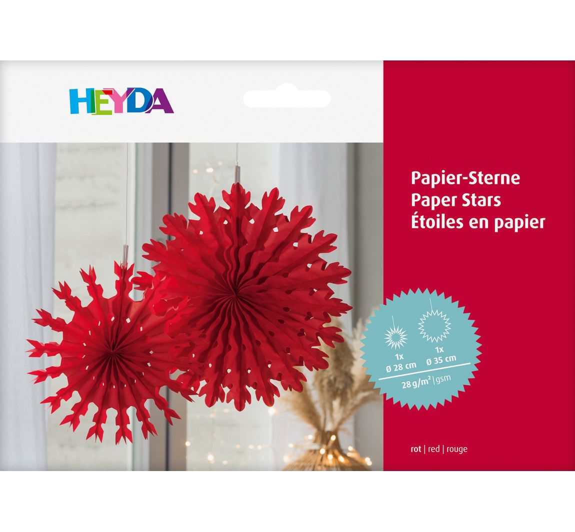 Zijdepapier sterren - Rood