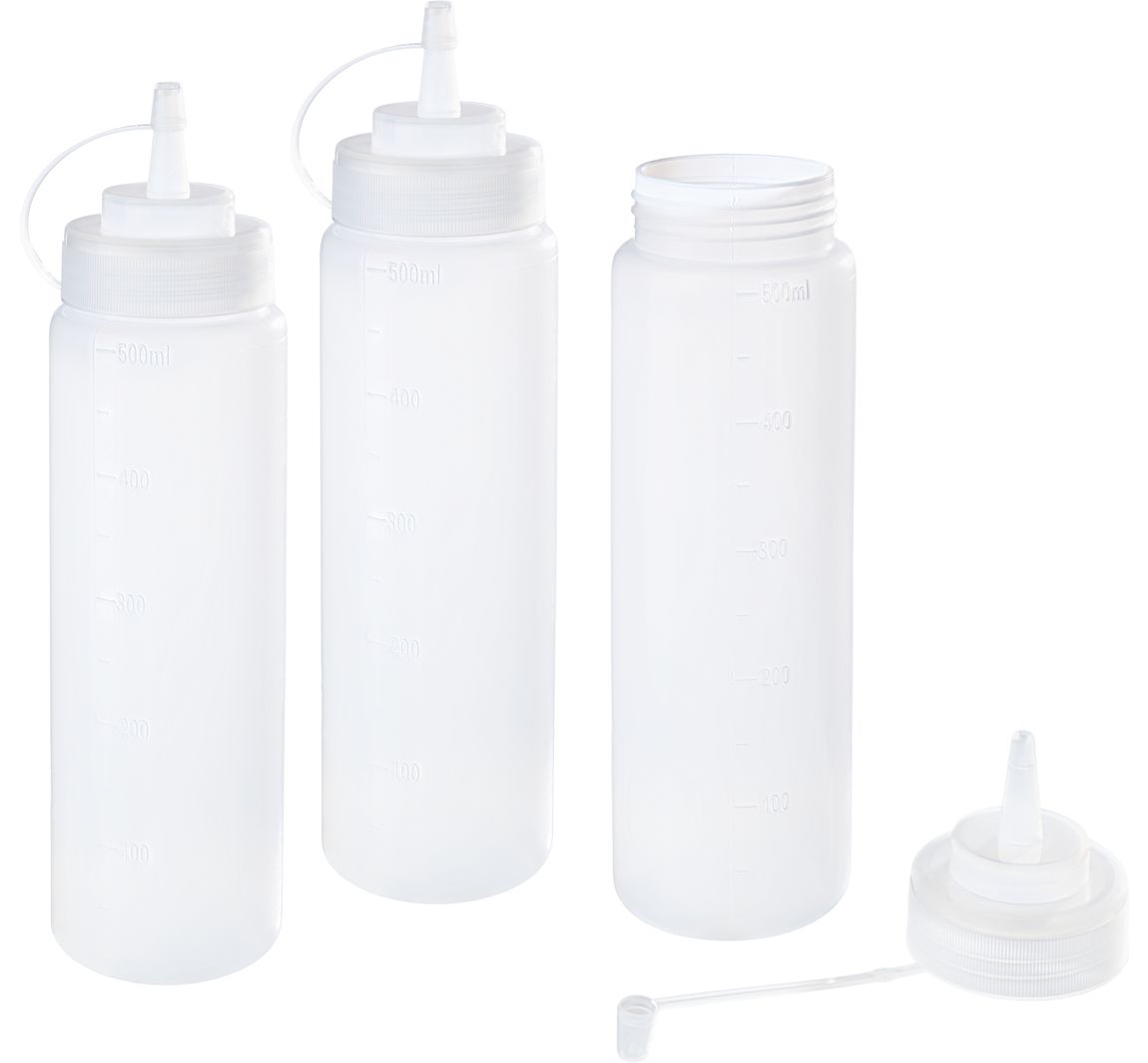 VBS Mengkleur knijpflessen, Transparant - 500 ml, 3 stuks