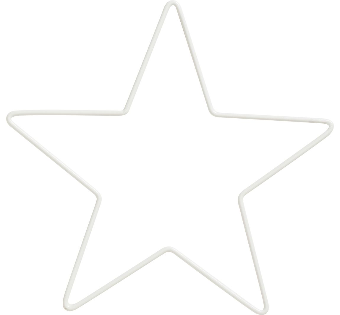 Metalen ring "Ster", Wit - Ø 25 cm