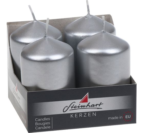 Kleine stompkaarsen &ldquo;Metallic&rdquo;, 4‑pack