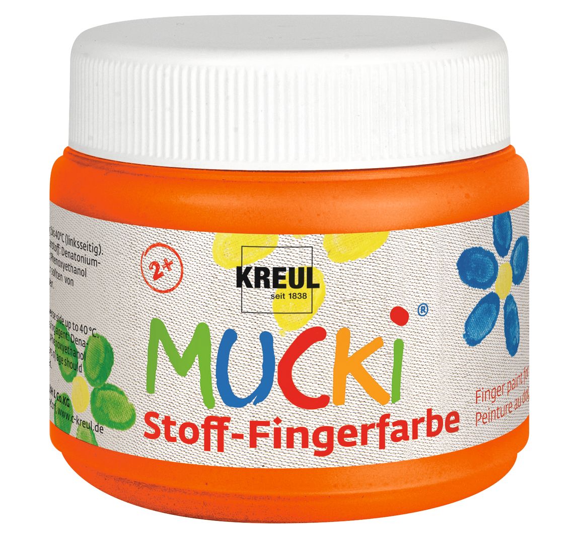 MUCKI-stof-Vingerverf, 150 ml - Oranje