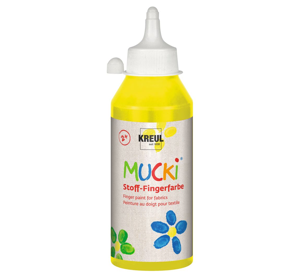 MUCKI-stof-Vingerverf, 250 ml - Geel