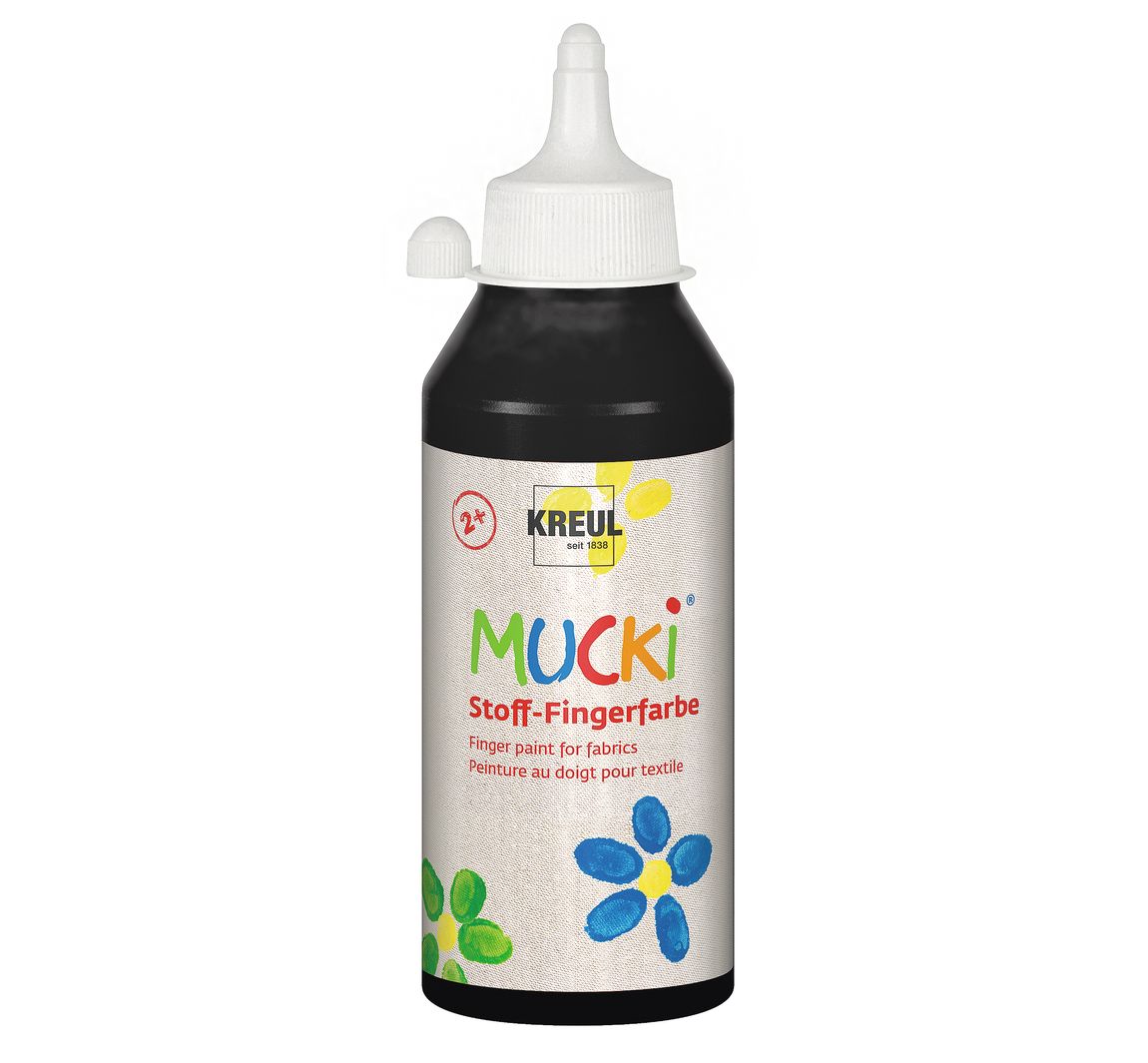 MUCKI-stof-Vingerverf, 250 ml - Zwart