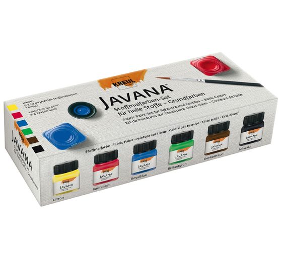 KREUL Javana stoffenverfset voor lichte stoffen "Basiskleuren"