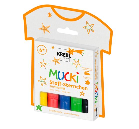 Mucki fabric starlet Fabric painting pen, set of 5