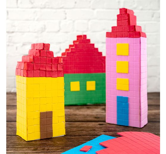 Foam rubber mosaic, self-adhesive