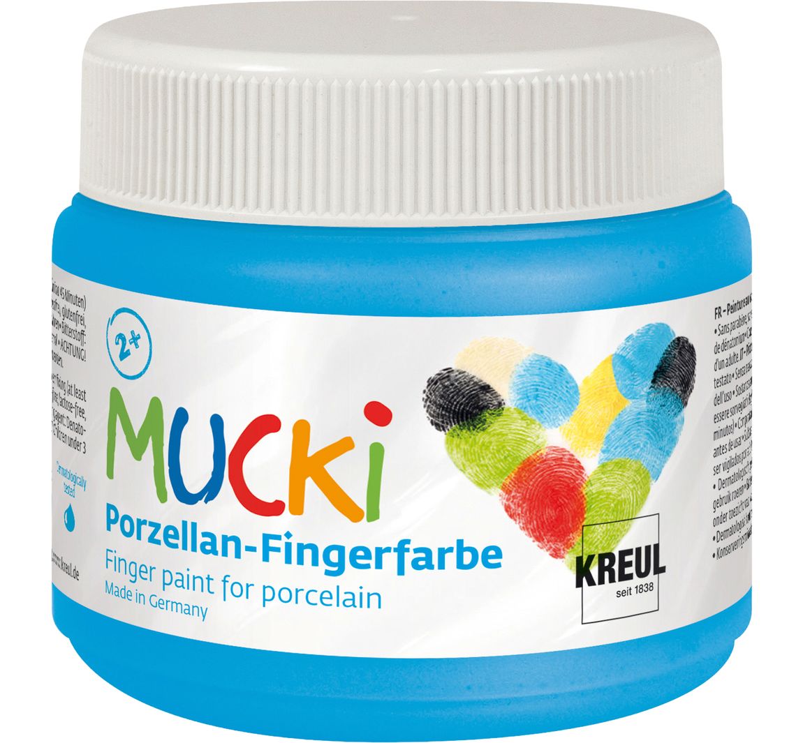 MUCKI Porseleinen vingerverf, 150 ml - Hemelsblauw