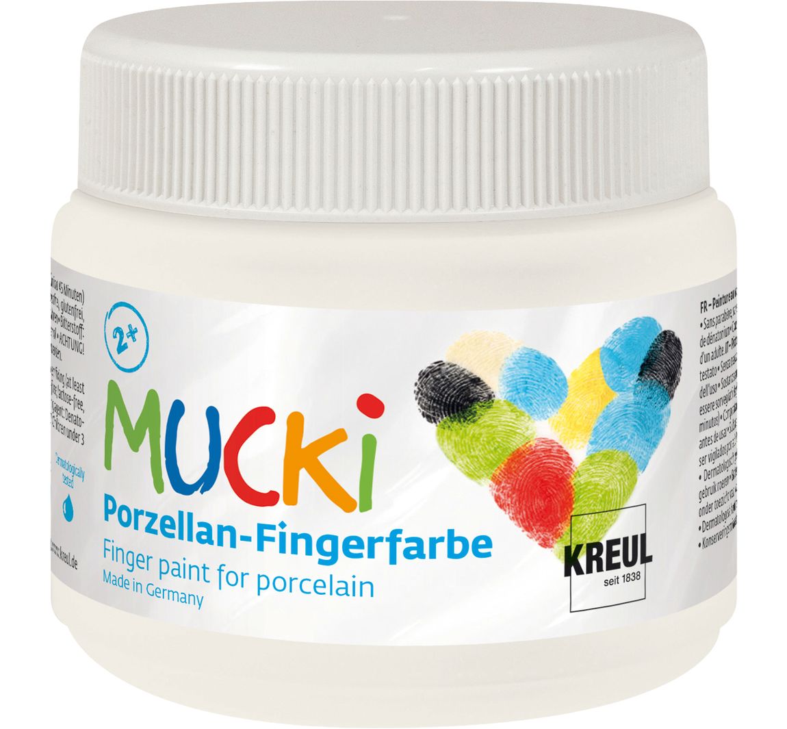 MUCKI Porseleinen vingerverf, 150 ml - Fluisterwit