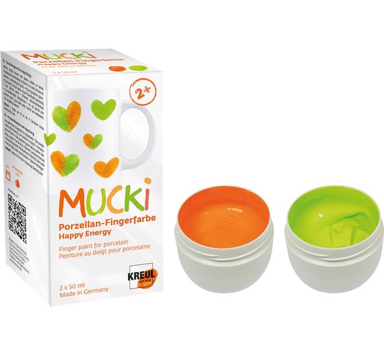 MUCKI porcelain finger paint set, 2 x 50 ml
