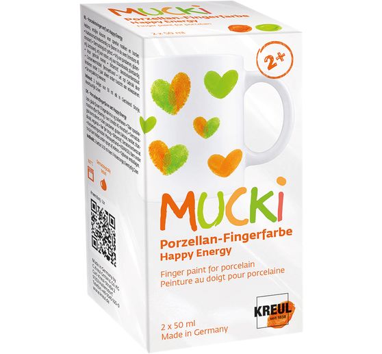 MUCKI porcelain finger paint set, 2 x 50 ml