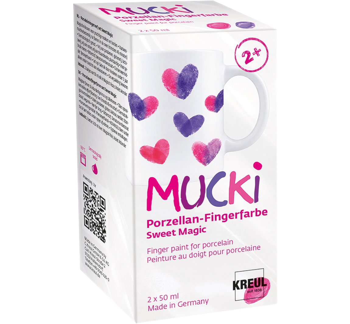 MUCKI porseleinen vingerverfset, 2 x 50 ml - Sweet Magic