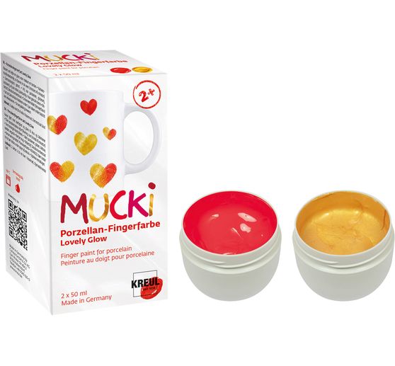MUCKI porcelain finger paint set, 2 x 50 ml
