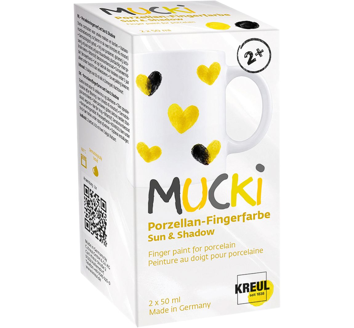 MUCKI porseleinen vingerverfset, 2 x 50 ml - Sun & Shadow