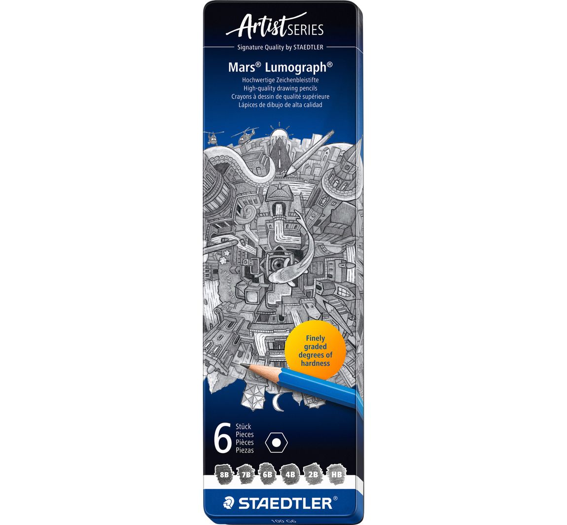 STAEDTLER Tekenpotloden "Mars Lumograph" 100 - 6 stuks