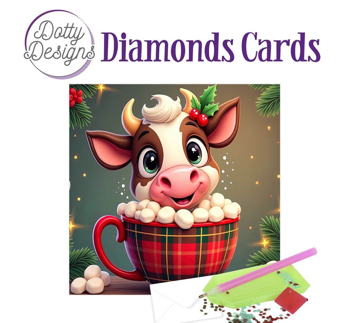 Kaartenset "Diamonds" - Cow with mug