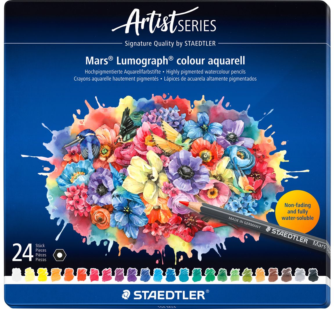 STAEDTLER Aquarelpotloden "Mars Lumograph" colour aquarell - 24 kleuren
