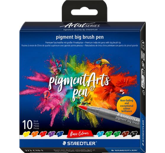 STAEDTLER Pigment big brush pen "Pigment Arts", 10 kleuren
