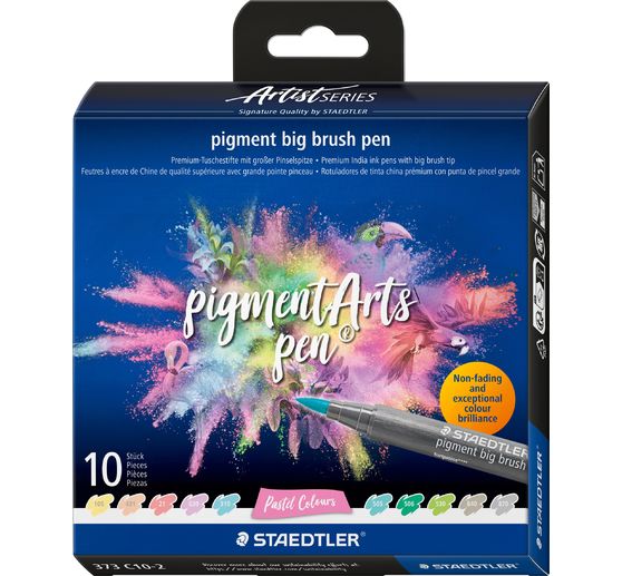 STAEDTLER Pigment big brush pen "Pigment Arts", 10 kleuren