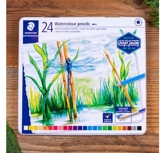 STAEDTLER Watercolour pencils "Design Journey" in metal tin