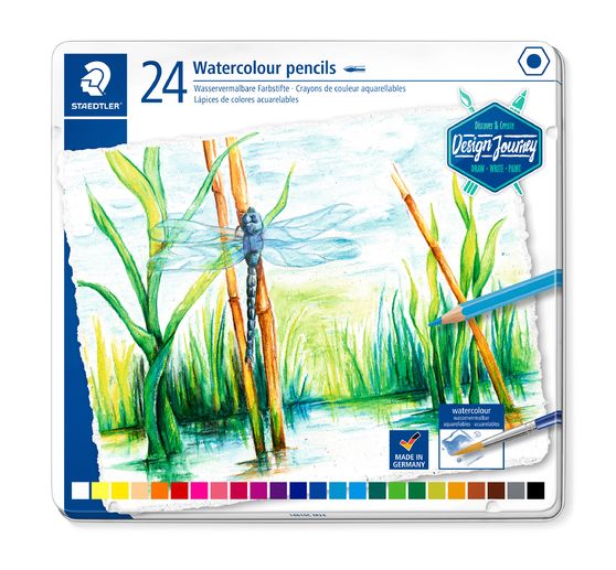 STAEDTLER Watercolour pencils "Design Journey" in metal tin