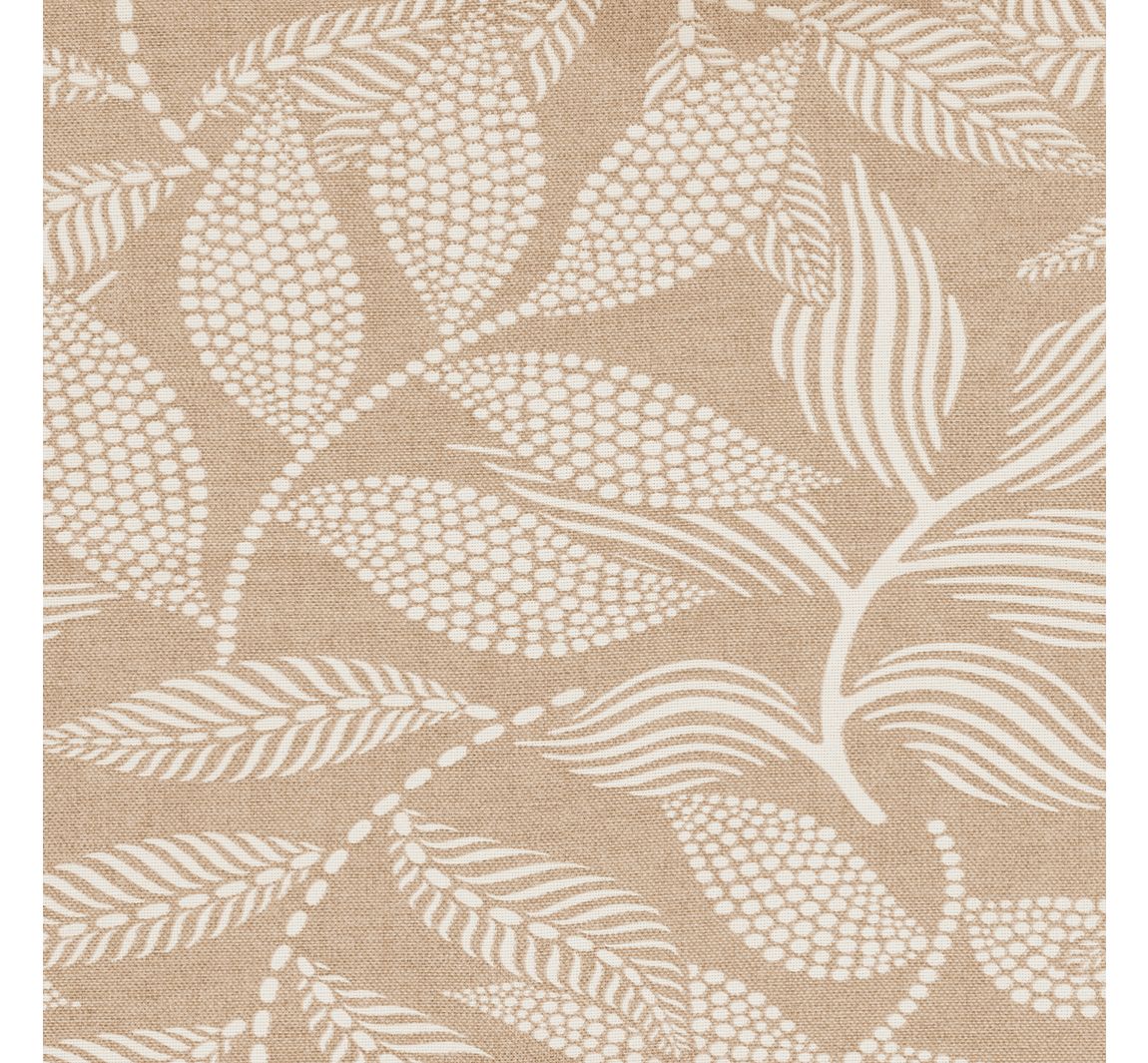Motiefstof in linnenlook "Rivia", acryl-gecoat - Beige