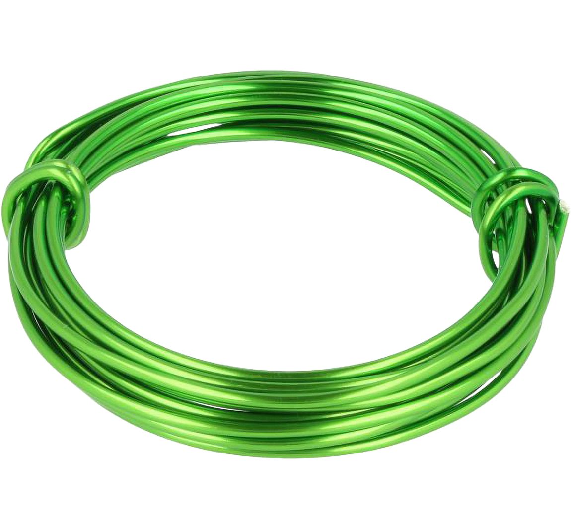 Decoratief aluminiumdraad, 2 mm, lengte 3 m - Groen