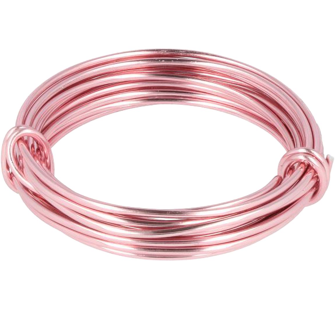 Decoratief aluminiumdraad, 2 mm, lengte 3 m - Roze