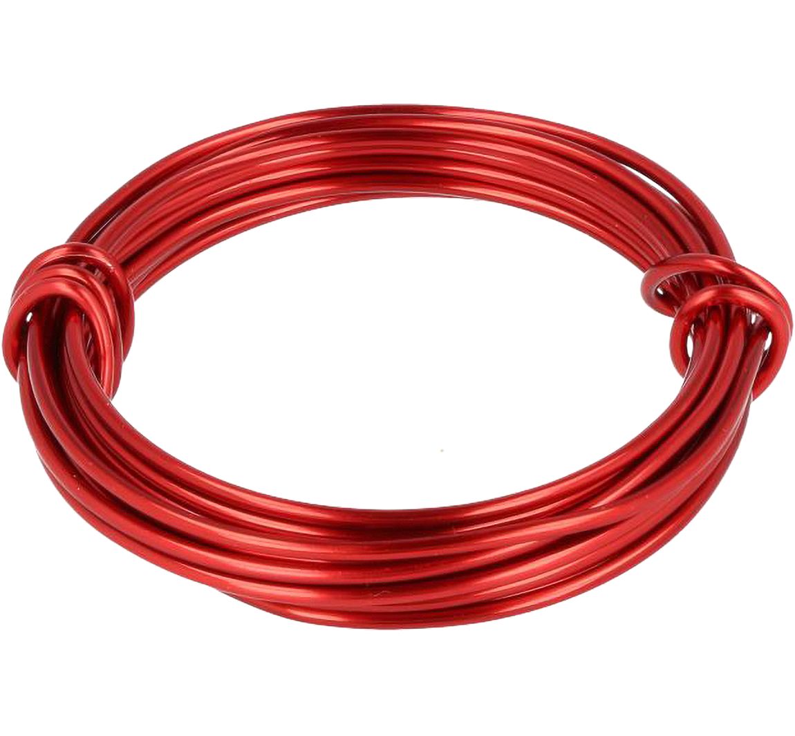 Decoratief aluminiumdraad, 2 mm, lengte 3 m - Rood