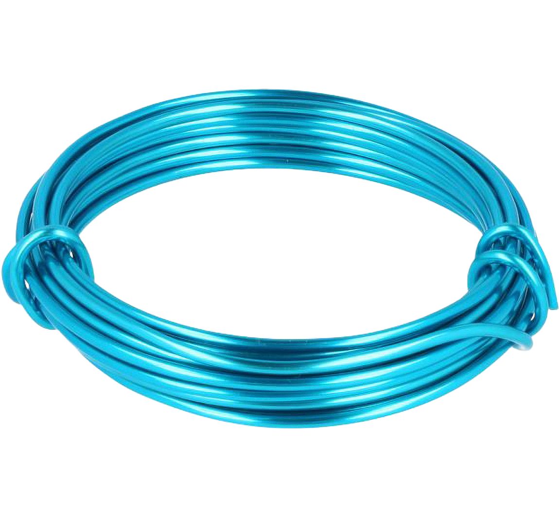 Decoratief aluminiumdraad, 2 mm, lengte 3 m - Turkoois