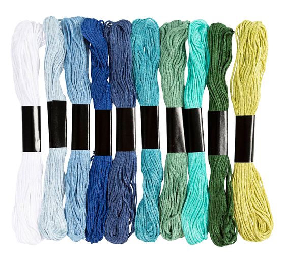 Borduurgarenassortiment, 1 mm, 10 kleuren &agrave; 8 m