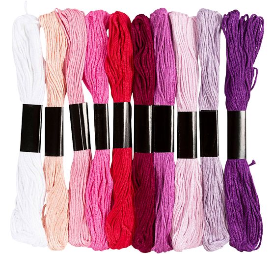 Borduurgarenassortiment, 1 mm, 10 kleuren &agrave; 8 m