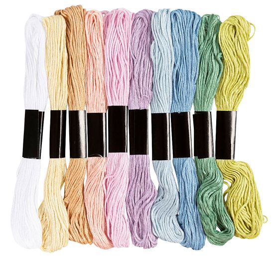 Borduurgarenassortiment, 1 mm, 10 kleuren &agrave; 8 m