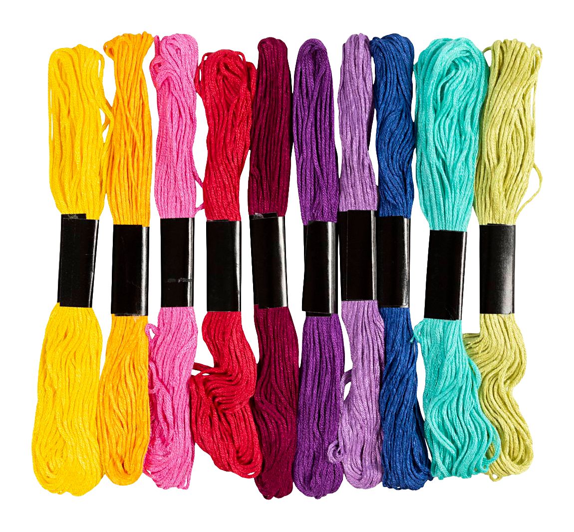 Borduurgarenassortiment, 1 mm, 10 kleuren à 8 m - Intense kleuren