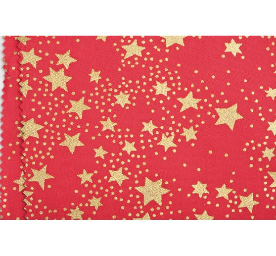 Cotton fabric "Stars", red, fabrics by the meter