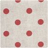 Motief stof linnen look "Grote punten" Rood
