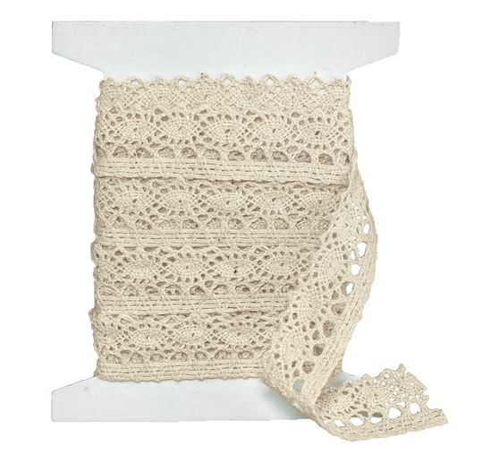 VBS Crochet ribbon "Cream", 20 mm, 10 m