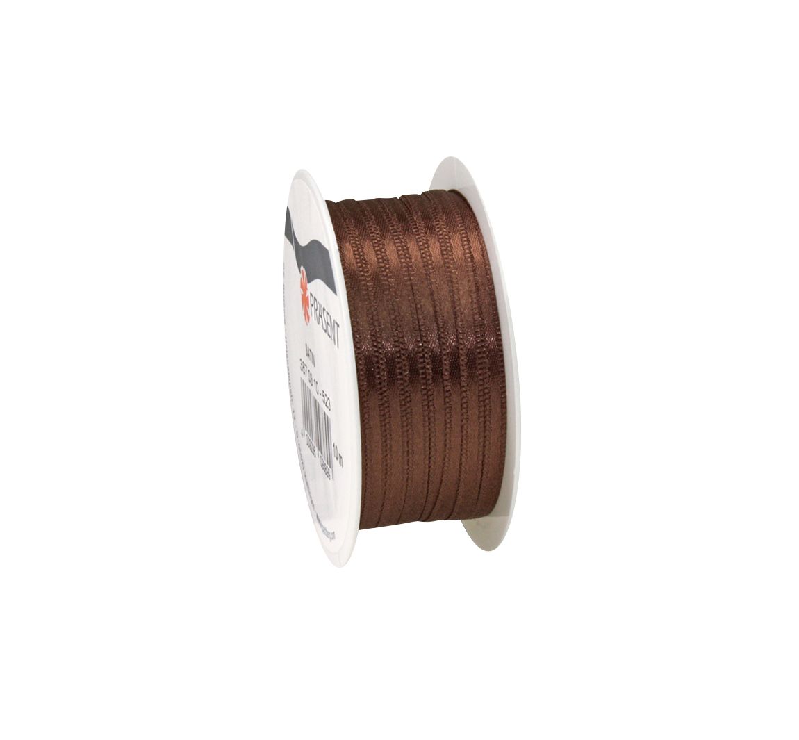 Satijnen lint, 3 mm - Espresso